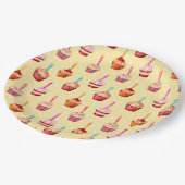 Birthday Cupcakes and Polka Dot ペーパープレート (アングル)