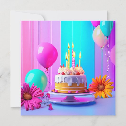 Birthday Custom card 招待状 (正面)