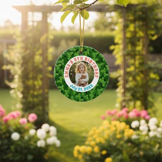 Birthday Custom Photo Garden Ceramic Ornament セラミックオーナメント