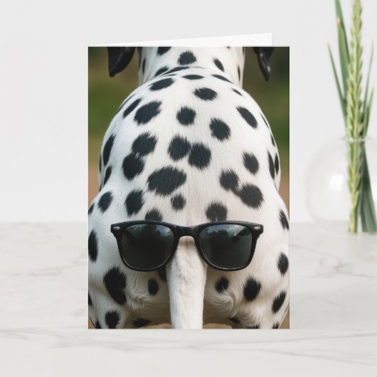 Birthday Dalmatian With Sunglasses On Tail カード (正面)