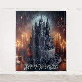 Birthday Decorations  Castle Cake Gothic Banner タペストリー (正面)