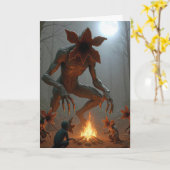 Birthday Demogorgon Creatures Around a Campfire カード (黄色い花)