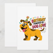 Birthday Dog Love Party Illustration シーズンカード (正面/裏面)