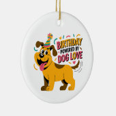 Birthday Dog Love Party Illustration セラミックオーナメント (右)