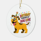 Birthday Dog Love Party Illustration セラミックオーナメント (左)