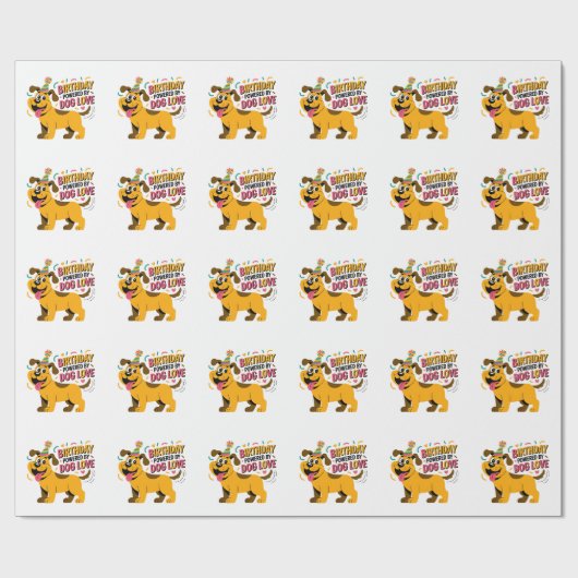 Birthday Dog Love Party Illustration ラッピングペーパー (フラット)