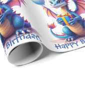 Birthday Dragon Add Name & Age ラッピングペーパー (ロールコーナー)