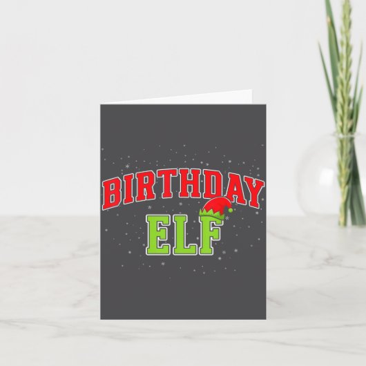 Birthday Elf Christmas Family Matching Group Xmas  カード (正面)