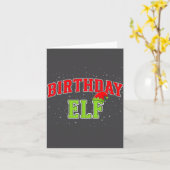 Birthday Elf Christmas Family Matching Group Xmas  カード (黄色い花)