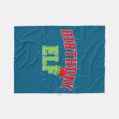 Birthday Elf Christmas Family Matching Group Xmas  フリースブランケット (正面(横))