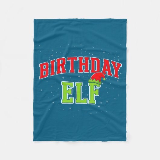 Birthday Elf Christmas Family Matching Group Xmas  フリースブランケット (正面)