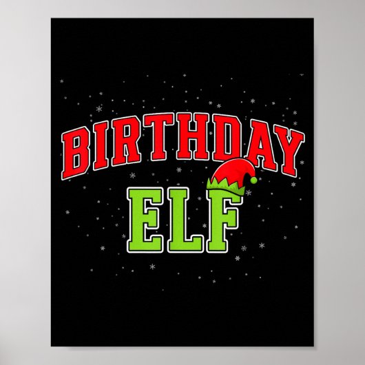 Birthday Elf Christmas Family Matching Group Xmas  ポスター (正面)