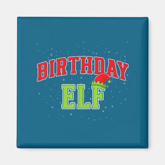 Birthday Elf Christmas Family Matching Group Xmas  マグネット (正面)