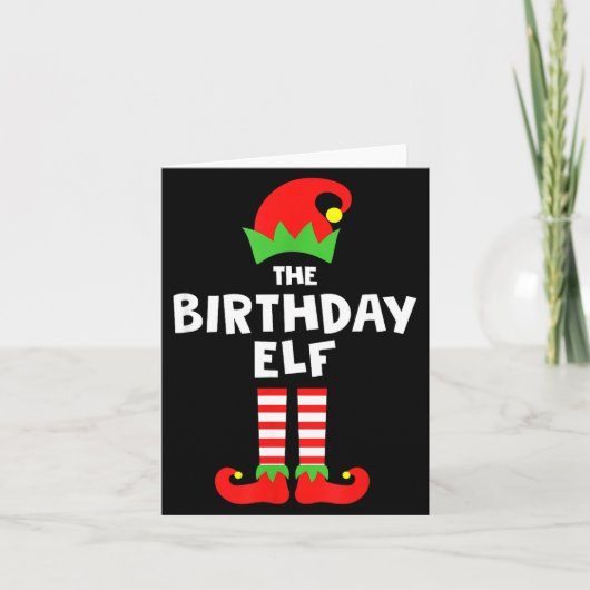 Birthday Elf Matching Group Family Holiday Christm カード (正面)