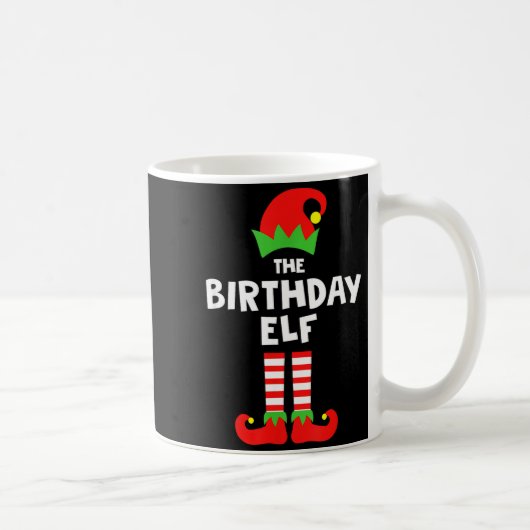 Birthday Elf Matching Group Family Holiday Christm コーヒーマグカップ (右)