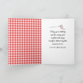 Birthday Farm Animals and Gingham Patchwork Quilt カード (内部)