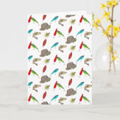 Birthday Fishing Hats and Lures  カード (黄色い花)