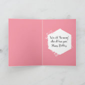 Birthday Flamingo Wearing Headphones and Sneakers カード (内部)