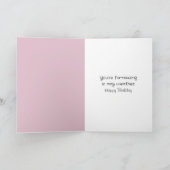 Birthday Flamingo Wearing Winter Boots and Scarf カード (内部)