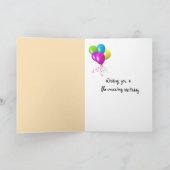 Birthday Flamingo With Champagne On a Beach カード (内部)