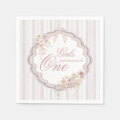 Birthday Floral Wildflower Gils Just Wanna be ONE スタンダードカクテルナプキン (正面)