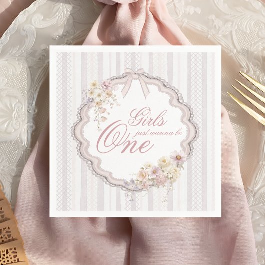 Birthday Floral Wildflower Gils Just Wanna be ONE スタンダードカクテルナプキン