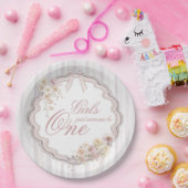 Birthday Floral Wildflower Gils Just Wanna be ONE ペーパープレート (パーティー)