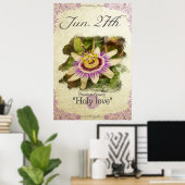 Birthday flowers on June 27th "Passion flower" ポスター (ホームオフィス)
