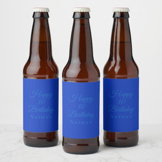 Birthday Food and Beverage Label Set - Blue Royal  ビールラベル (ボトル)
