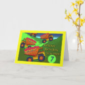 Birthday for Grandson, Dump Trucks and Cupcakes カード (黄色い花)