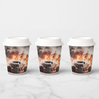 birthday for kids boys party car monster truck 紙コップ