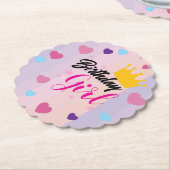 Birthday for little girls paper cloaster ペーパーコースター (アングル)