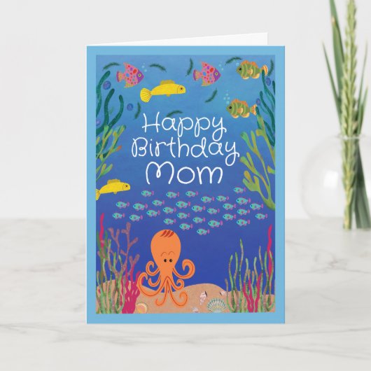Birthday for Mom Ocean Seas the Day カード (正面)