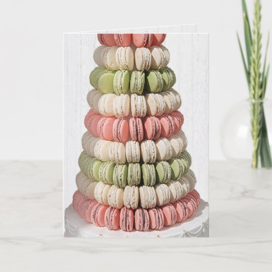 Birthday French Macaron Pastry Tiers カード (正面)
