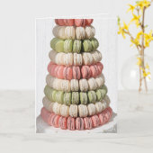 Birthday French Macaron Pastry Tiers カード (黄色い花)