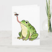 Birthday Frog Catching a Fly カード (正面)