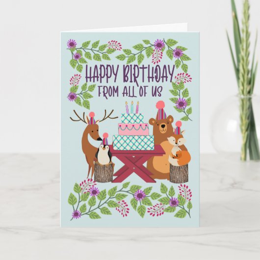 Birthday From All Woodland Animals カード (正面)