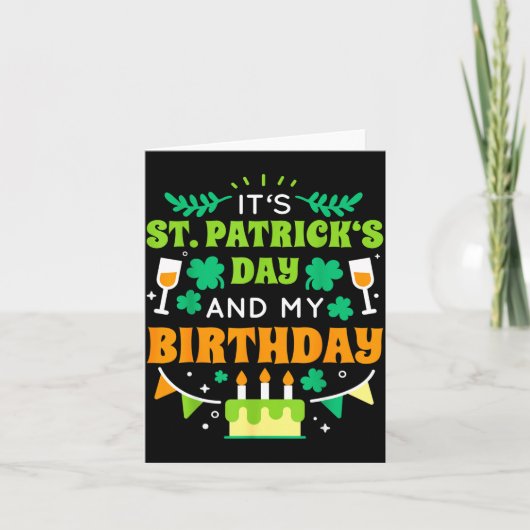 Birthday Funny Born On St Patricks Day 2020 カード (正面)