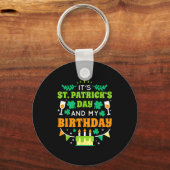 Birthday Funny Born On St Patricks Day 2020  キーホルダー (正面)