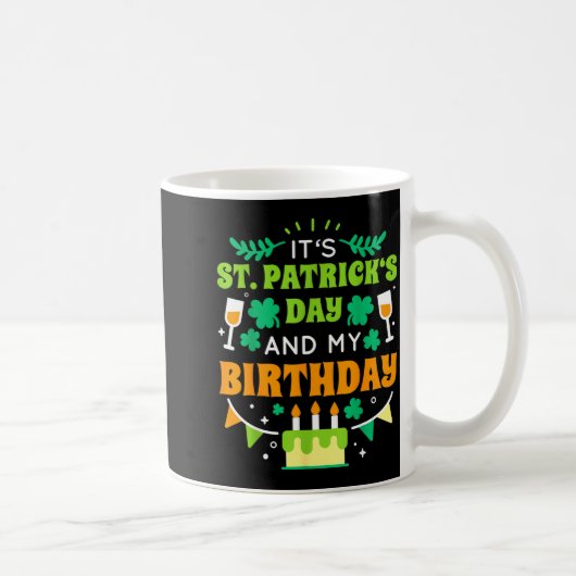 Birthday Funny Born On St Patricks Day 2020  コーヒーマグカップ (右)