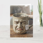 Birthday Funny Mug Face with Tea Bag カード (正面)