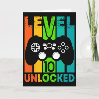 Birthday Gamer Boy Or Gamer Girl - Level 10 Unlock カード