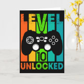 Birthday Gamer Boy Or Gamer Girl - Level 10 Unlock カード (黄色い花)