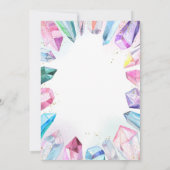 Birthday Gem Party Crystals Girl's watercolor Invi 招待状 (裏面)