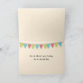 Birthday Geometric Wood On Sand Design カード (内部)