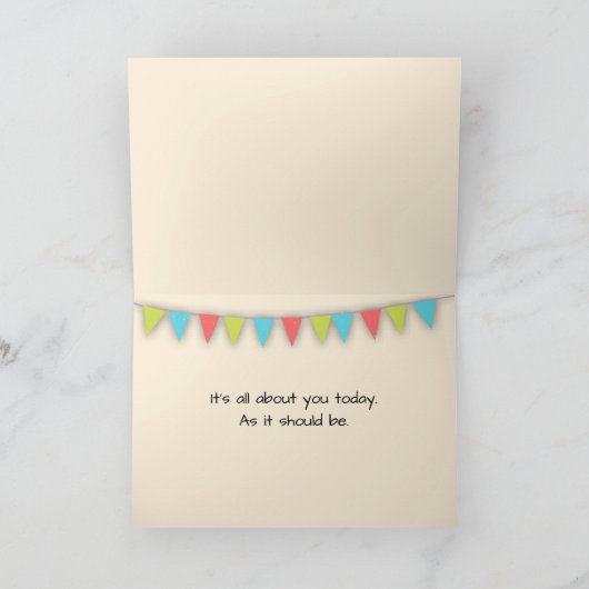 Birthday Geometric Wood On Sand Design カード (内部)