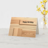 Birthday Geometric Wood On Sand Design カード (黄色い花)