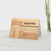 Birthday Geometric Wood On Sand Design カード (正面)