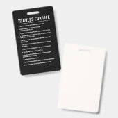 Birthday Gift 12 Rules For Life バッジ (正面＆裏面)