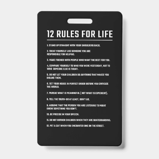 Birthday Gift 12 Rules For Life バッジ (正面)